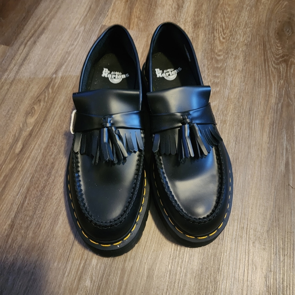 Dr. Martens Adrian Tassel Loafer Black Smooth Leather Men's Size 10 | Unisex